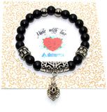 ALBATROSART - Handmade Bracelet Collection - (Ethnic Wallet Gift) (Metal Embroidered Handmade Black Onyx)