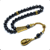 Long & Stylist Tassels Worry Beads - Prayer Beads (8 mm-33 Beads) Tesbih-Tasbih-Tasbeeh-Misbaha-Subha-Sebha-Sibha-Rosary  (Non-Magnetic Faceted Hematite 8 mm 33 Beads & Bracelet)