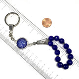 ALBATROSART -Keychain Collection with Allah -Handbag Holders (10mm Diameter Blue Jade Stone)