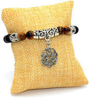 Celtic Pattern Onyx/Tiger Eye Bracelet (Ethnic Wallet Gift)