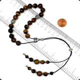 ALBATROSART Design - Greek KOMBOLOI Series- Worry Beads Begleri Pony Anxiety Beads Rosary Relaxation Stress Relief  (Tiger Eye Natural Stone Beads - 10 mm, 19 Beads-)