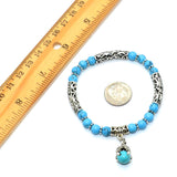 New Style Eagle Clawed Turquoise Bracelet -6 mm Beads- (Ethnic Wallet Gift)