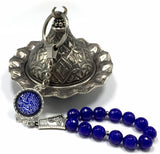 ALBATROSART -Keychain Collection with Allah -Handbag Holders (10mm Diameter Blue Jade Stone)