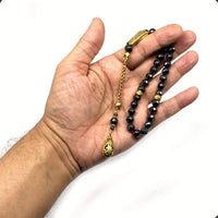 Long & Stylist Tassels Worry Beads - Prayer Beads (8 mm-33 Beads) Tesbih-Tasbih-Tasbeeh-Misbaha-Subha-Sebha-Sibha-Rosary  (Non-Magnetic Faceted Hematite 8 mm 33 Beads & Bracelet)