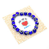 ALBATROSART -Evil Eye Bracelet Series -1- (Free Ethnic Vallet) (Lampwork with Iron Rhinestone)