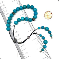 Greek KOMBOLOI Series- Worry Beads Begleri Pony Anxiety Beads Rosary Relaxation Stress Relief (Synthetic Round Turquoise Beads -10 mm, 19 Beads)