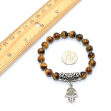 New Style Tiger Eye Beads Bracelet with Hamsa (Ethnic Wallet Gift)