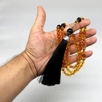 ALBATROSART Special Prayer Beads Series -99 Beads- Tesbih Tasbih Tasbeeh Misbaha Masbaha Subha Sebha Sibha (Transparent Orange Color -8 mm 99 Beads-)