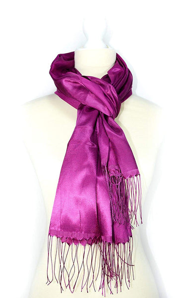 Quality Luxury Plain (Slub) Shawl/Scarf - Purple -Made in Turkey-