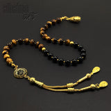 ALBATROSART -Swing Beads Collection- Prayer Beads-Tesbih-Tasbih-Tasbeeh-Misbaha-Masbaha-Subha-Sebha-Sibha-Rosary (Model 10 -Tiger Eye Stone - 8 mm Diameter Beads)