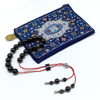 Greek KOMBOLOI Series Worry Beads Begleri Pony Anxiety Beads Rosary Relaxation Stress Relief (Black Non-Magnetic Hematite Round -10 mm- 19 Beads)