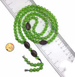 ALBATROSART -8MM -99 Beads Necklace DHIKR TASBIH Collection- Imitation Acrylic Muslim Beads-Tesbih-Tasbih-Tasbeeh-Misbaha-Masbaha-Subha-Sebha (Shiny Light Green)