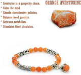 New Style Eagle Clawed Orange Aventurine Bracelet -6 mm Beads- (Ethnic Wallet Gift)