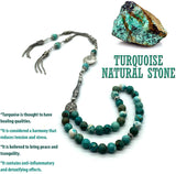 ALBATROSART Design - New Long & Stylist Tassels Worry Beads - Prayer Beads (8 mm-33 Beads) Tesbih-Tasbih-Tasbeeh-Misbaha-Subha-Sebha-Sibha-Rosary (Natural RAW Turquoise -8mm-33Beads)