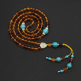 ALBATROSART Special for Woman Prayer Beads Series -99 Beads- Tesbih-Tasbih-Tasbeeh-Misbaha-Masbaha-Subha-Sebha-Sibha  (Honey Color Imitation Amber -8 mm Beads-)