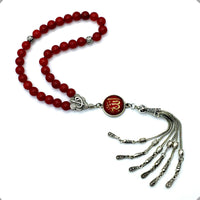 ALBATROSART -Regal Collection- Prayer Beads-Tesbih-Tasbih-Tasbeeh-Misbaha-Masbaha-Subha-Sebha-Sibha-Rosary (Red Agate Stone)