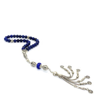 Natural Lapis Lazuli Stone Prayer Beads-Tesbih-Tasbih-Tasbeeh-Misbaha-Masbaha-Subha-Rosary (8 mm 33 beads)