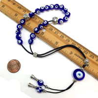 Greek KOMBOLOI Series- Worry Beads Begleri Pony Anxiety Beads Rosary Relaxation Stress Relief (Handmade Evil Eye Beads -(8 mm, 21 Beads)