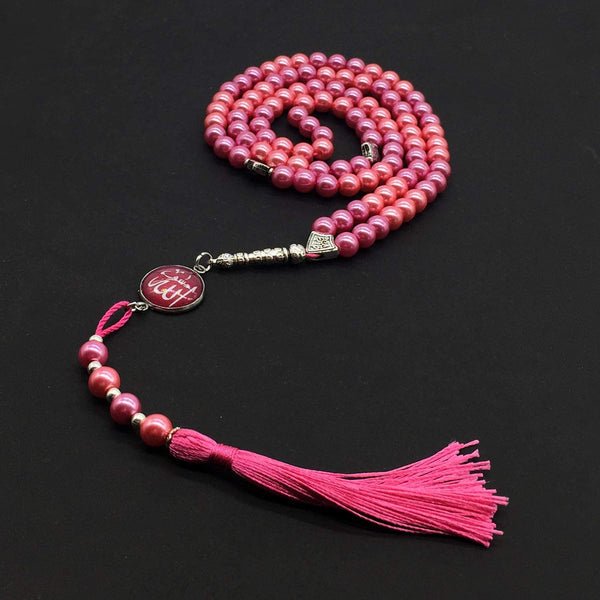 Brilliance Collection: Worry Beads-Prayer Beads-Tesbih-Tasbih-Tasbeeh-Misbaha-Masbaha-Subha-Sebha-Sibha-Rosary (Syntetic Pink Pearl Beads -8mm-99 Beads)