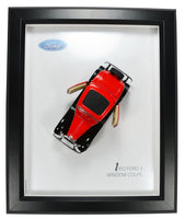 Ford 3 Window Coupe 1932 Red Framed Miniature Classic Automobile 3D (Diecast Model Cars 1/32)