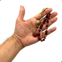 -New Agate Collection- Prayer Beads-Worry Beads-Tesbih-Tasbih-Tasbeeh-Misbaha-Masbaha-Subha-Sebha-Sibha-Rosary (Miracle Agate Natural Stone-8 mm-33 Beads-)