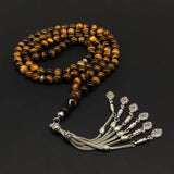 ALBATROSART Special Prayer Beads Series -99 Beads- Tesbih Tasbih Tasbeeh Misbaha Masbaha Subha Sebha Sibha  (Tiger Eye Natural Stone -8 mm-)