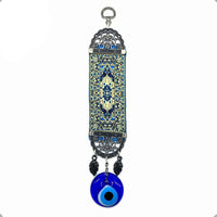 Turkish Mini Carpet with Evil Eye, Evil Eye Wall Hanging, Turkish Decor, Miniature Carpet, Nazar, Turkish Eye, Home Décor Wall Hanging