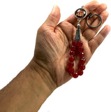 ALBATROSART -Keychain Collection with Allah -Handbag Holders (10mm Red Agate Stone)