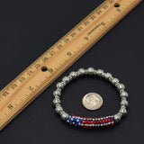 ALBATROSART - Handmade Bracelet Collection - (Ethnic Wallet Gift) (Silver Foil Lampwork Beads Bracelet with Hamsa)