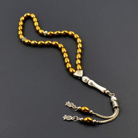 SPECIAL HEMATITE BEADED COLLECTION Worry Beads-Prayer Beads-Tesbih-Tasbih (9x6 mm Yellow Hematite)