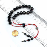 Greek KOMBOLOI Series Worry Beads Begleri Pony Anxiety Beads Rosary Relaxation Stress Relief (Black Non-Magnetic Hematite Round -10 mm- 19 Beads)