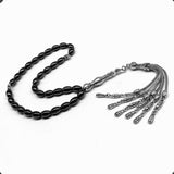 ALBATROSART Design -Black Hematit Beaded Collection -1 Worry Beads - Prayer Beads - Tesbih-Tasbih-Tasbeeh-Misbaha-Masbaha-Subha-Sebha-Sibha-Rosary  (Non-Magnetic Hematite Black -9x6mm- 33 Beads)