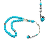 NEW TURQUOISE COLLECTION (33 beads) Worry Beads-Prayer Beads-Tesbih-Tasbih (Blue Synthetic Turquoise -Eagle Claw)