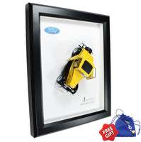 Ford 3 Window Coupe 1932 Yellow Framed Miniature Classic Automobile 3D (Diecast Model Cars 1/32)