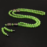 ALBATROSART -8MM -99 Beads Necklace DHIKR TASBIH Collection- Imitation Acrylic Muslim Beads-Tesbih-Tasbih-Tasbeeh-Misbaha-Masbaha-Subha-Sebha (Shiny Light Green)