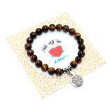 ALBATROSART Elegant New Bracelet Series: Tiger Eye Bracelet with Tree of Life  (Ethnic Wallet Gift)