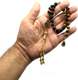 ALBATROSART -Swing Beads Collection- Prayer Beads-Tesbih-Tasbih-Tasbeeh-Misbaha-Masbaha-Subha-Sebha-Sibha-Rosary (Model 10 -Tiger Eye Stone - 8 mm Diameter Beads)