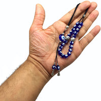 Greek KOMBOLOI Series- Worry Beads Begleri Pony Anxiety Beads Rosary Relaxation Stress Relief (Handmade Evil Eye Beads -(8 mm, 21 Beads)