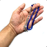 ALBATROSART -Gentle Men Collection- Prayer Beads-Worry Beads-Tesbih-Tasbih-Tasbeeh-Misbaha-Masbaha-Subha-Sebha-Rosary (Blue Glass Prayer Beads -15 x 6mm 17 Beads)