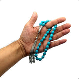 ALBATROSART -New Turquoise Collection- (33 Beads) Worry Beads-Prayer Beads-Tesbih-Tasbih-Tasbeeh-Misbaha-Masbaha-Subha-Sebha-Sibha-Rosary (Synthetic Turquoise Stone - 10x12 mm)