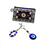 ALBATROSART Design -Special Evil Eye Beaded Collection Worry Beads - Key Chain (10 mm-Beads) Tesbih-Tasbih-Tasbeeh-Misbaha-Masbaha-Subha-Rosary (Key Chain & Tasbih with Evil Eye Beads)