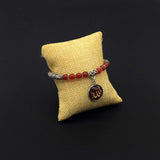 Red Agate Stone (6 mm) Small Beads Bracelet with ALLAH Pattern (Ethnic Wallet Gift)