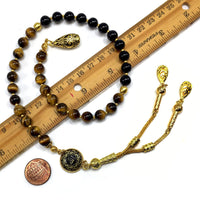 ALBATROSART -Swing Beads Collection- Prayer Beads-Tesbih-Tasbih-Tasbeeh-Misbaha-Masbaha-Subha-Sebha-Sibha-Rosary (Model 10 -Tiger Eye Stone - 8 mm Diameter Beads)