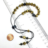 Greek KOMBOLOI Series Worry Beads Begleri Pony Anxiety Beads Rosary Relaxation Stress Relief (Gold Hematite Hexagon Beads - 9 mm, 19 Beads Shiny)