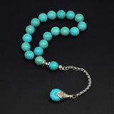 Relaxing Stress Relief Big Beads Prayer Beads, Worry Beads, EFE Tesbih, Maskot Tesbih, Tasbih, Rosary (12mm-17 Synthetic Turquoise Beads)