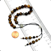 ALBATROSART Design - Greek KOMBOLOI Series- Worry Beads Begleri Pony Anxiety Beads Rosary Relaxation Stress Relief (Tiger Eye Stone and Tiger Eye Bracelet -8 mm -21 Beads)