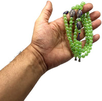 ALBATROSART -8MM -99 Beads Necklace DHIKR TASBIH Collection- Imitation Acrylic Muslim Beads-Tesbih-Tasbih-Tasbeeh-Misbaha-Masbaha-Subha-Sebha (Shiny Light Green)