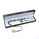 Green Jade Beads Zaza Stress Worry Beads - Zaza Tesbih-Tasbih-Tasbeeh-Misbaha-Rosry Free Gift Box