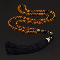 ALBATROSART Special Prayer Beads Series -99 Beads- Tesbih Tasbih Tasbeeh Misbaha Masbaha Subha Sebha Sibha (Transparent Orange Color -8 mm 99 Beads-)