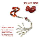 -PRESTIGE SERIES- Miracle Red Agate Stone-Tesbih-Tasbih-Tasbeeh-Misbaha-Masbaha (8 mm 33 beads)